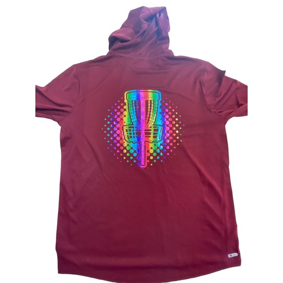 Disc Golf L/S Hooded Shirt L Holographic Logo Jersey Outdoor Active Discgolf - Picture 2 of 12